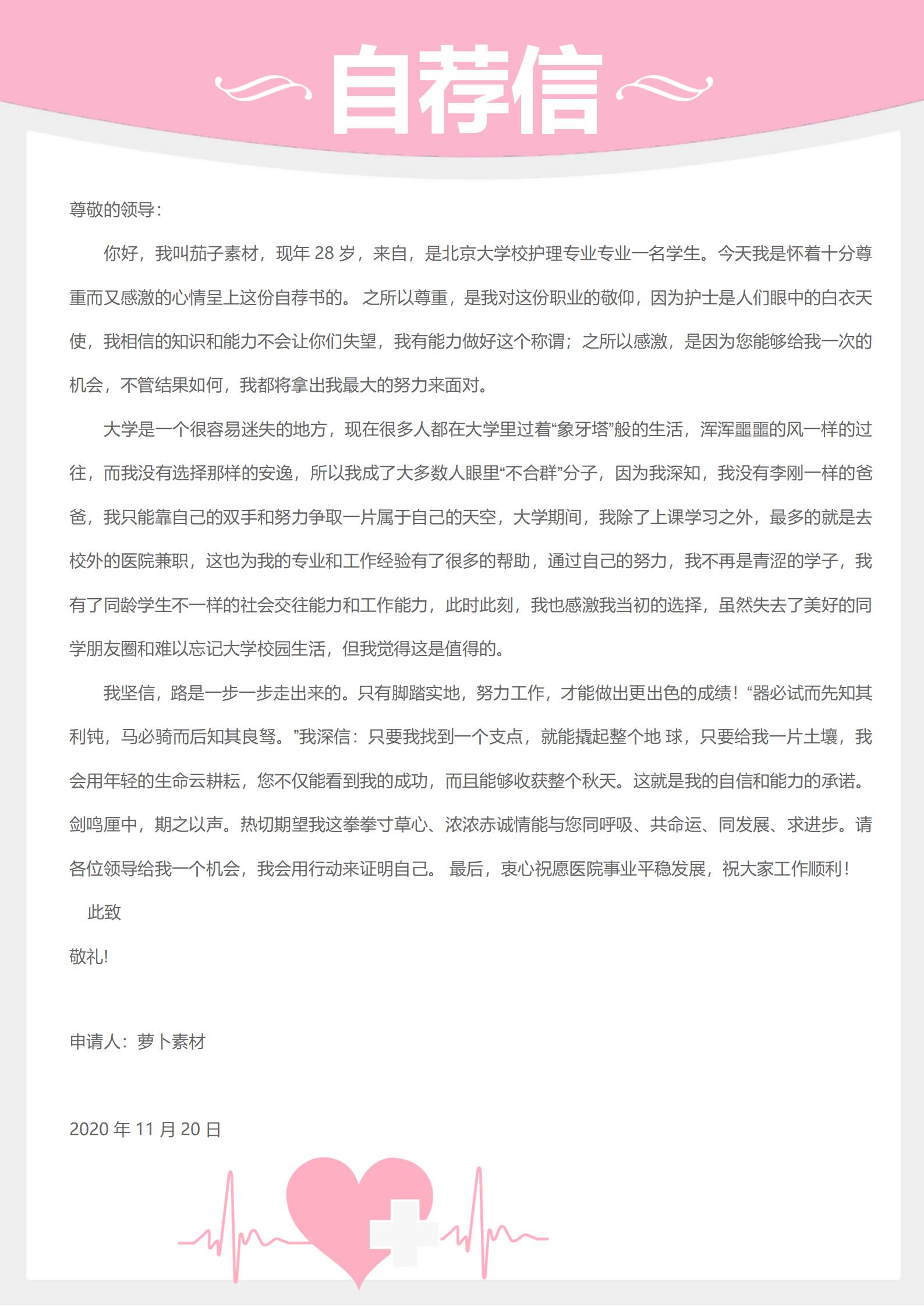 页护士简历模板